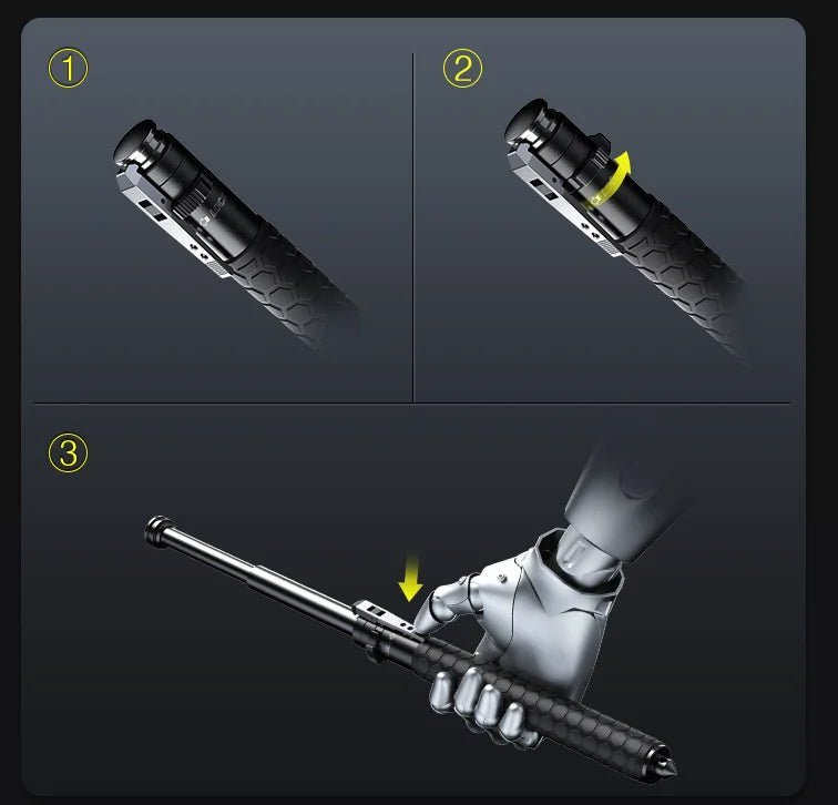 Self Defence Tactical Rod (Heavy Metal and Extendable) - OL IN 1 MART