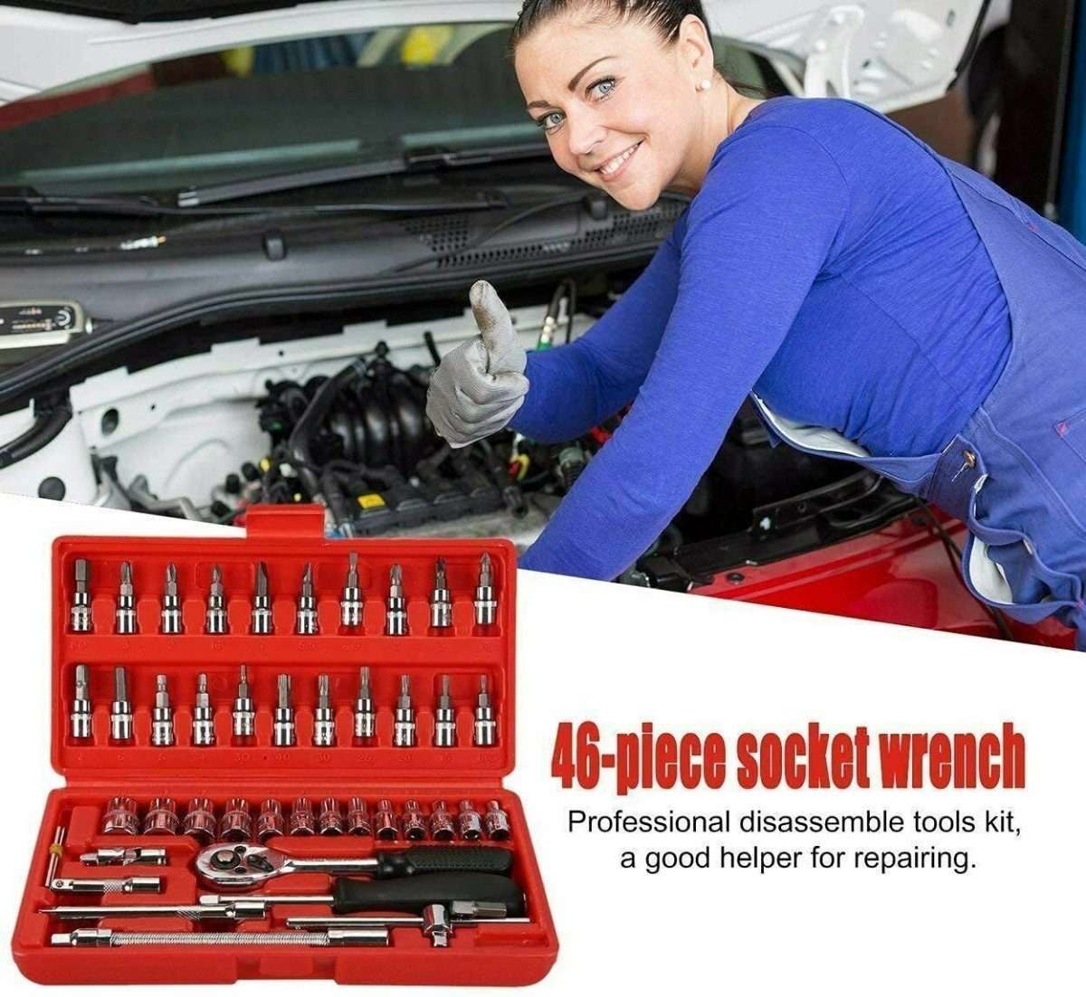 Tools Kit Screwdriver Socket Set of 46 Pcs - OL IN 1 MART